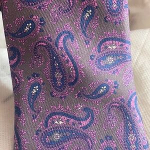 Dior Purple and Blue Paisley Tie